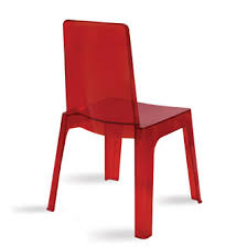 SILLA JULIA TRANSPARENTE ROJA