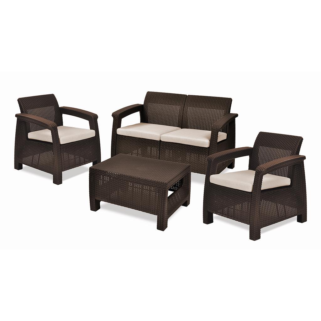 SET CORFU LOUNGE MARRON