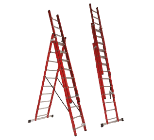 ESCALERA FIBRA 3X9 2,40+2,40+2,40 (5,77M)